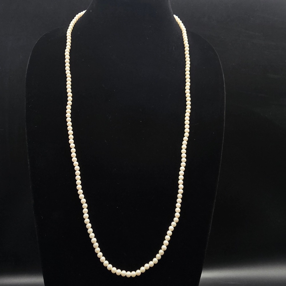 Avon Faux Pearl Long Beaded Necklace Vintage Costume Jewelry